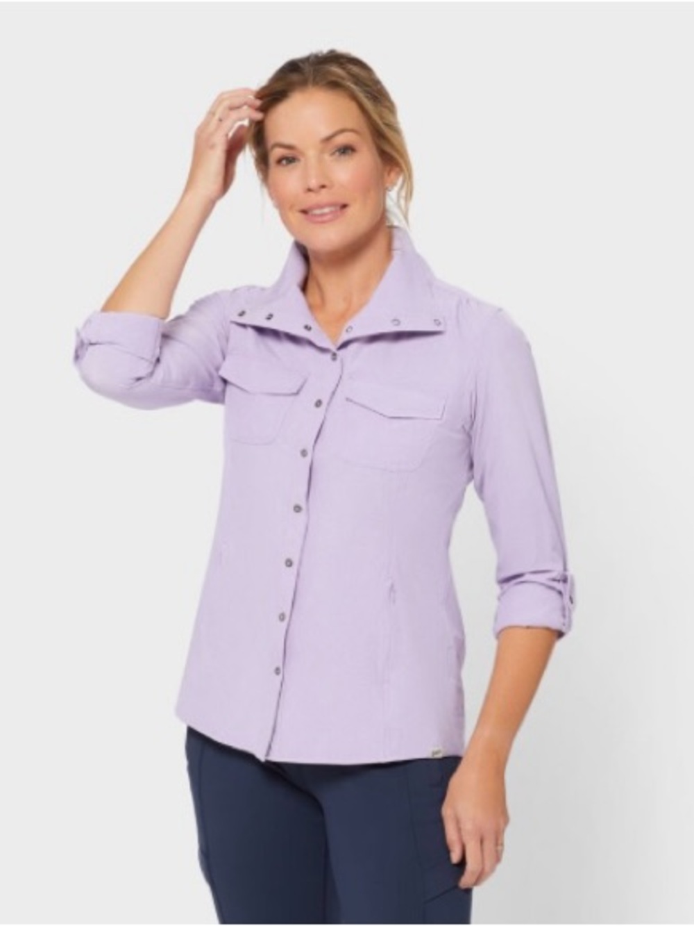 Duluth Trading Co Light Lavender Sol Survivor Sun Protection Shirt Women's XXL